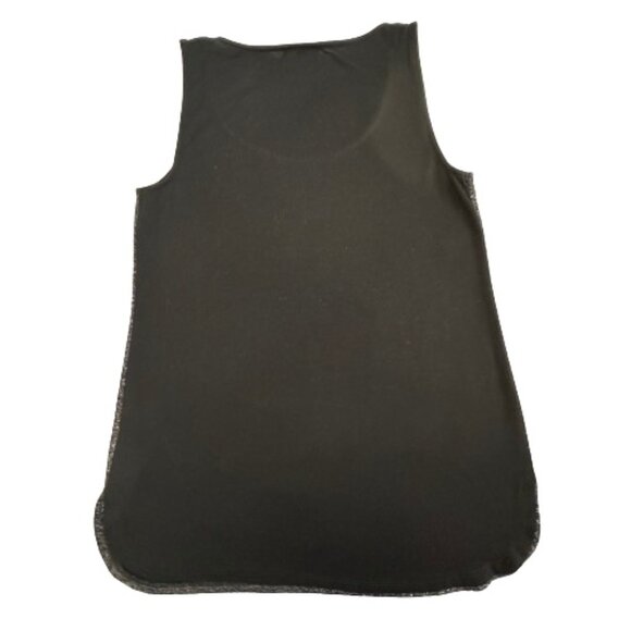 Cupio Women's Small Silver & Black Sleeveless Pull Over Holiday Casual Tank Top - Picture 7 of 12